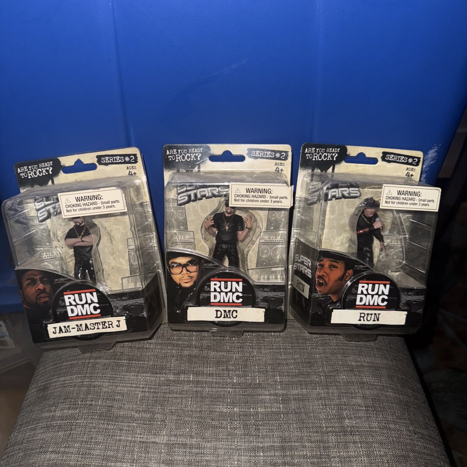 Super Stars Series 2 – RUN DMC (Run, DMC, Jam-Master Jay) Manufacturer: Super Stars / Neca-style Music Figures Each figure: 1 Piece Collector’s Figure