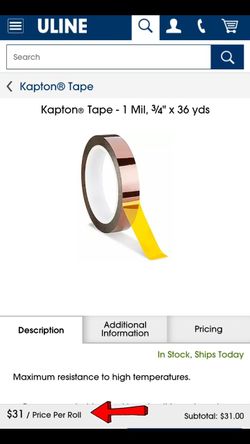 Kapton® Polyimide Tape (4pack) - 1 Mil, 3⁄4" x 36 yds