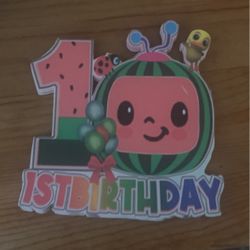 Cocomelon 1st Birthday Cake/cake pop Toppers