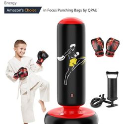 Larger Stable Punching Bag for Kids, Tall 66 Inch Inflatable Boxing Bag, Christmas, Birthday Gifts for Boys & Girls Age 5-12 for Practicing Karate, Ta