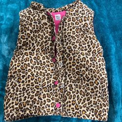 Puffy Vest Leopard Print 