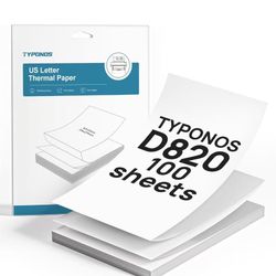 Brand New     D820 Thermal Printer Paper 8.5 x 11 Inch, Continuous Folding Thermal Paper, US Letter Size printing paper Compatible with D820 Portable 