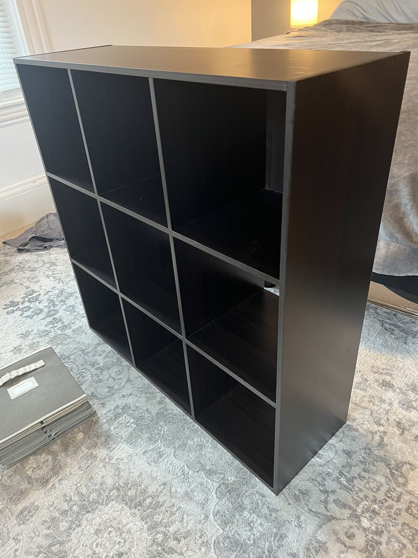 9 Cube Organizer Shelf With Fabric Drawers (never used) - $140 or best offer - 35.5" X 35.5" X 11.75"