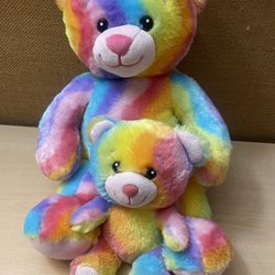 New Build A Bear 2pcs Set Rainbow Bears Nice Christmas Gift