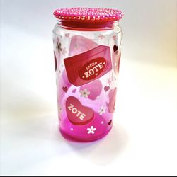 Valentines Day Glass Cup Tumbler 