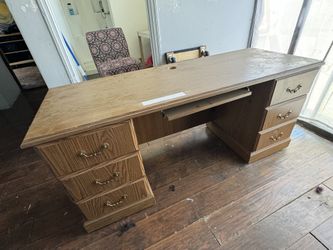 ► Wooden Computer Desk w/ Drawer & Keyboard Tray Home or Office Table