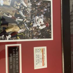 Signed Larrry Fitzgerald Picture  Of His First Career Catch With His  Signature And Game Ticket 