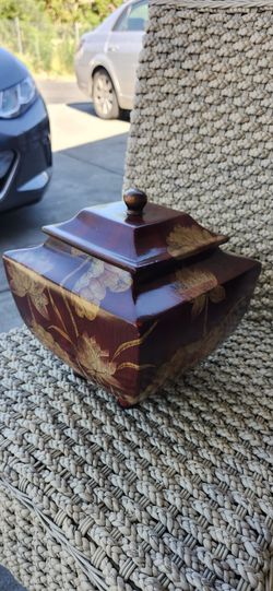 Vintage Decorative Wooden Box / Asian Style Storage Box