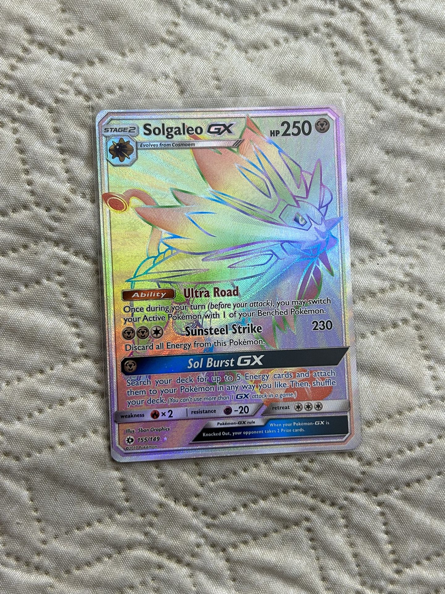 Solgaleo Gx Rainbow Secret Pokemon Card