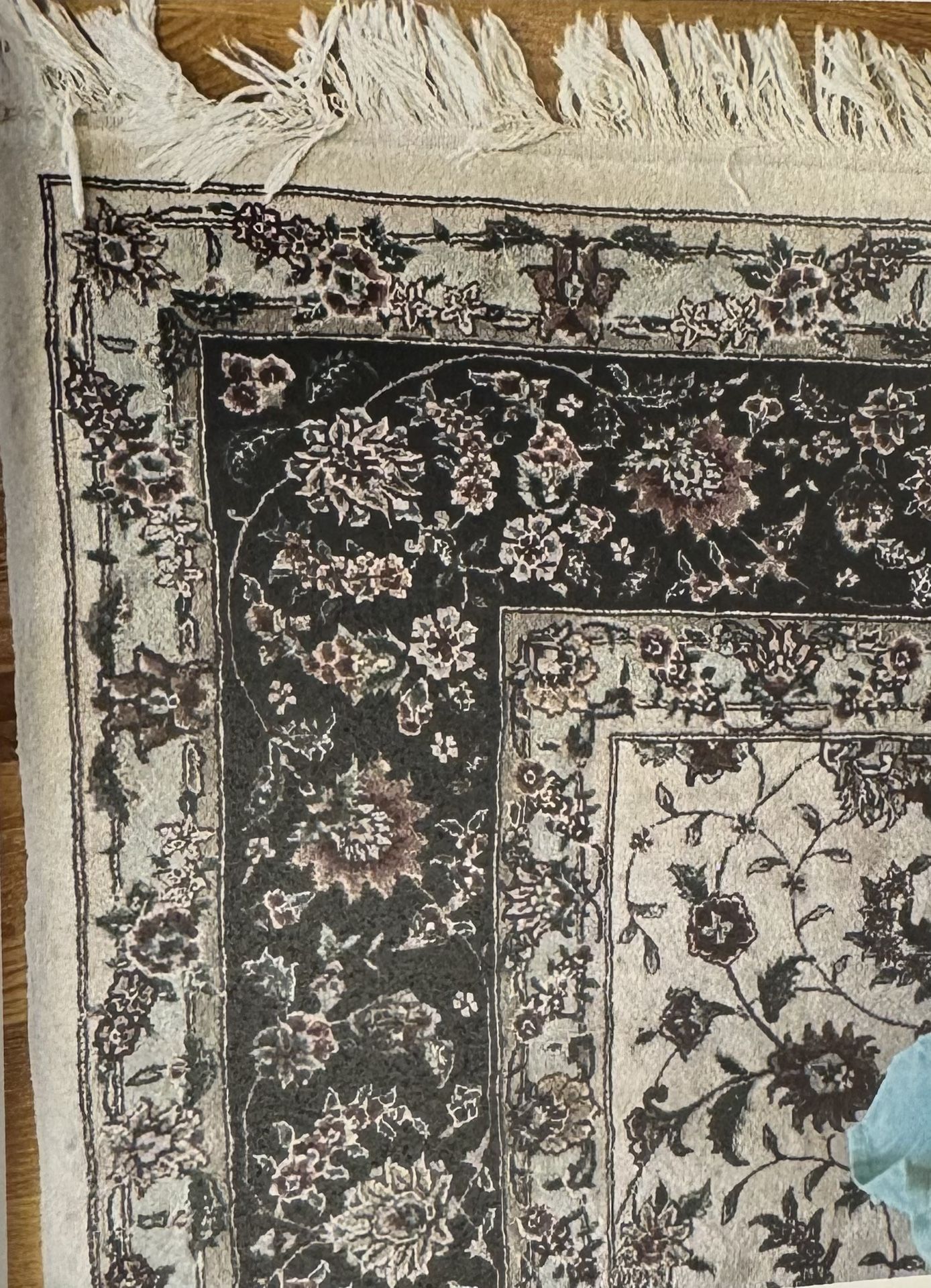 20th Century Vintage Sino-Persian Hand-knotted Wool and Silk Rug