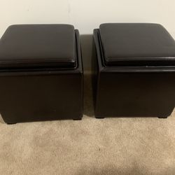 Qty 2 Crate & Barrel Storage Ottomans