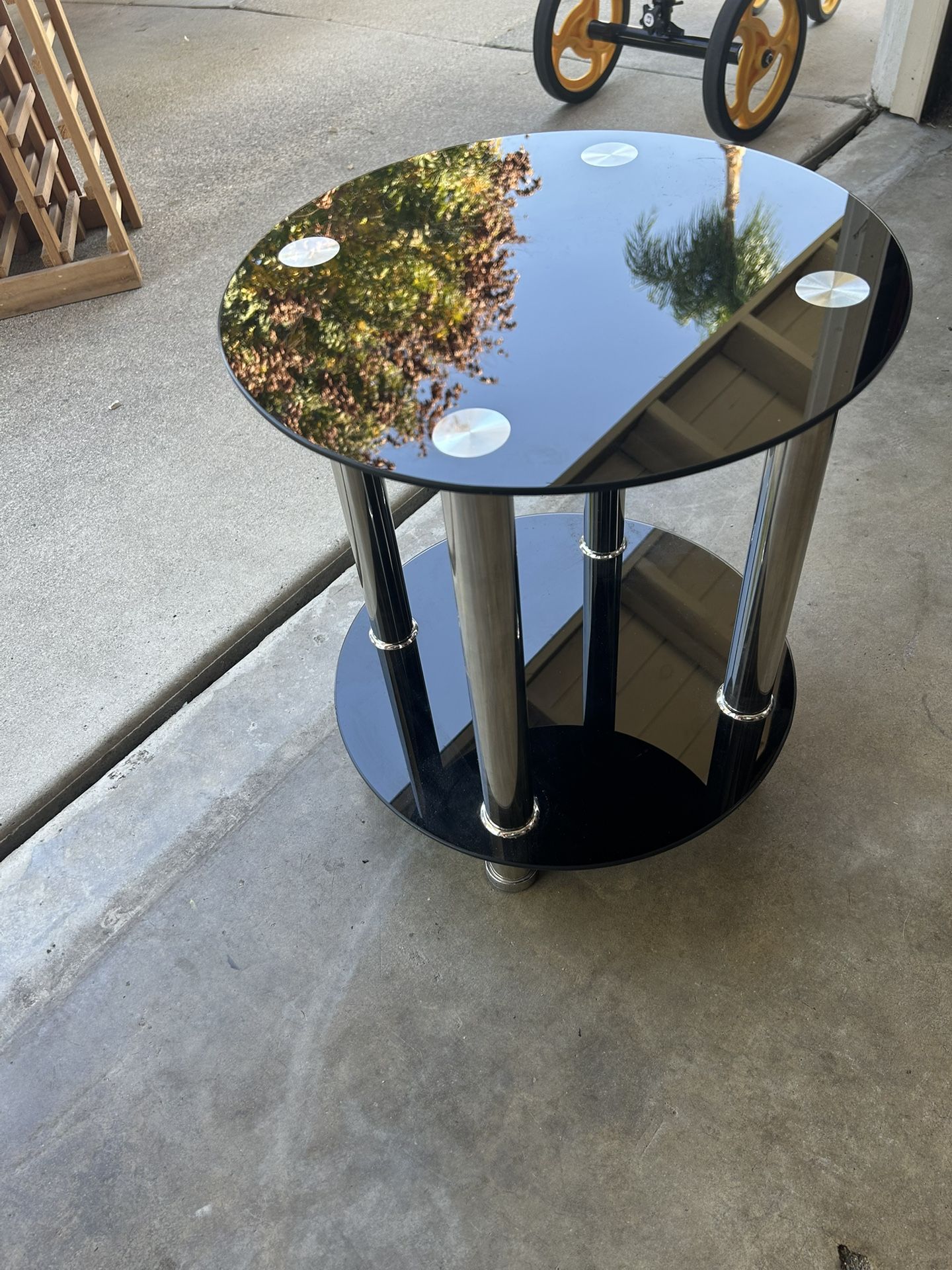 Glass End Table 