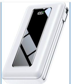 Power Bank, 50000mAh Travel Camping Essential Portable Charger with Built-in USB-C & iOS Cable, 22.5W PD Fast Charging Battery Pack, for iPhone 17/16/