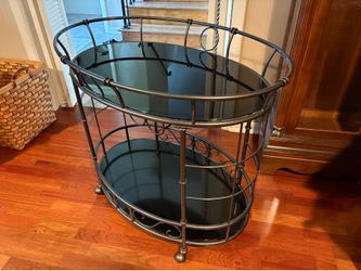 Beverage cart, black and black glass