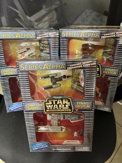 StarWars 1997 Action Fleet Series Alpha Concept Design Y-wing, Snowspeeder, and Cloud Car