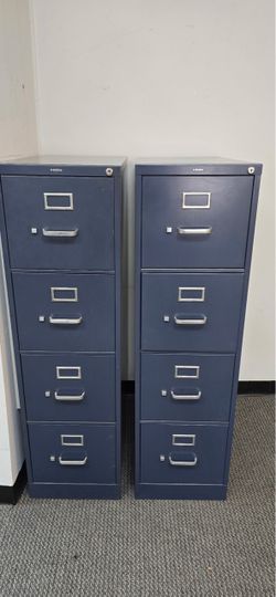 HON 4-Drawer Metal Filing Cabinet – blue