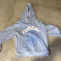 Light Blue Rhinestone Spider Hoodie