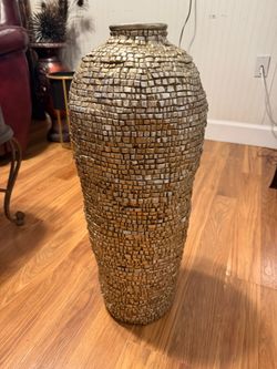 Large Gold Mosaic Floor Vase