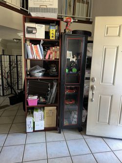 (3) Cherry Wood Style Book Cases. TALL!