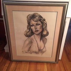 A nice picture frame with a freehand drawing made in 1987