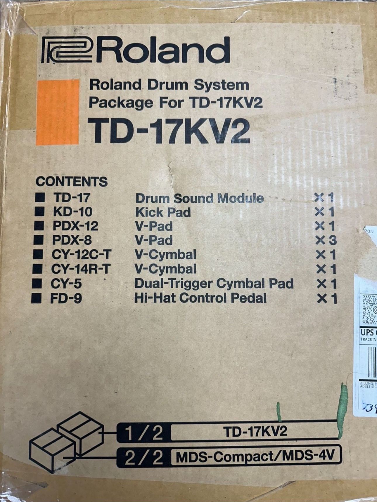 Roland TD-KV2 V-Drums Kit With Rack