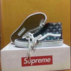 Vans Sk8-Hi Reissue Pr Supreme Hole Punch Denim Blue Size 9 Brand New