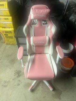 GTRacing Pink and White Gaming Chair