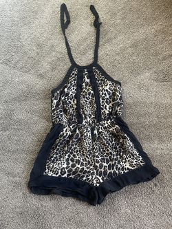 Black/ Leopard Print Romper