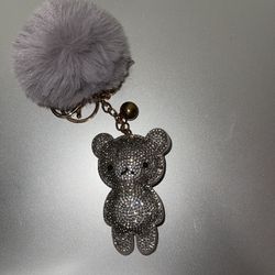 Silver Bling Bear Keychain