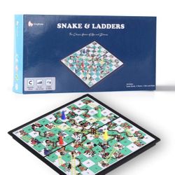 Snake and ladders magnetic board game