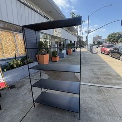 Room and board industrial style, solid metal book knickknack shelf