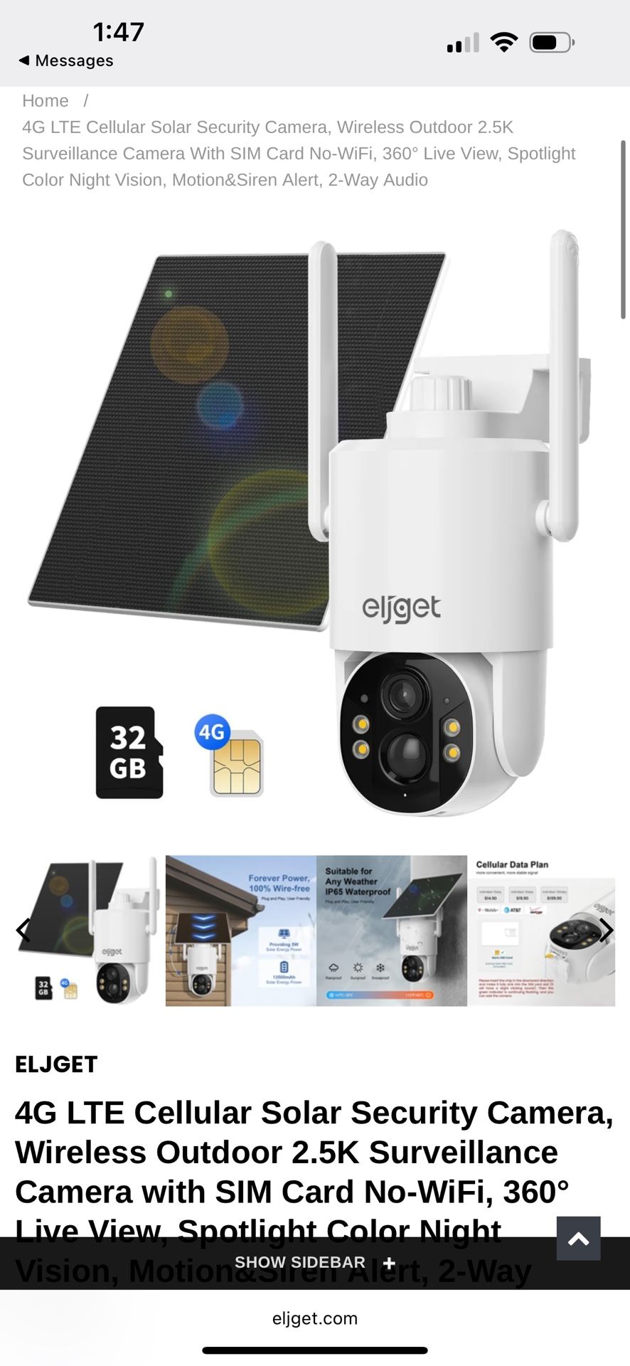 4G LTE Cellular Solar Security Camera, Wireless Outdoor 2.5K Surveillance Camera with SIM Card No-WiFi, 360° Live View, Spotlight Color Night Vision,