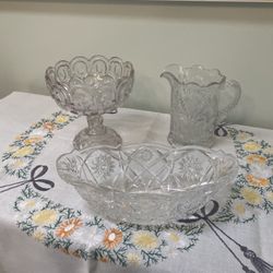 Christal Bowls & Pitcher & Fruit Bowl