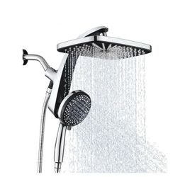 Bozybo-High Pressure Rain Shower Head: Upgrade Shower Heads with Handheld Spray Combo with Fixed Showerhead and 10 Sprays Handheld Shower Head, Detach
