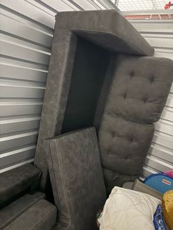Dark Gray Tufted Sectional Sofa