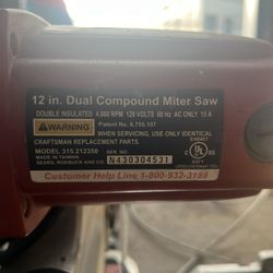 Craftsman 12 Inch Compound Miter Saw