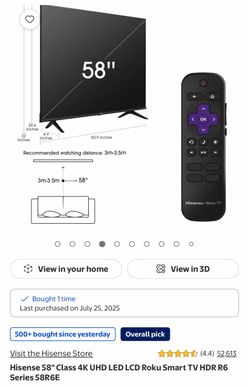 Pending Sale - Used for a Year 58in  Roku TV