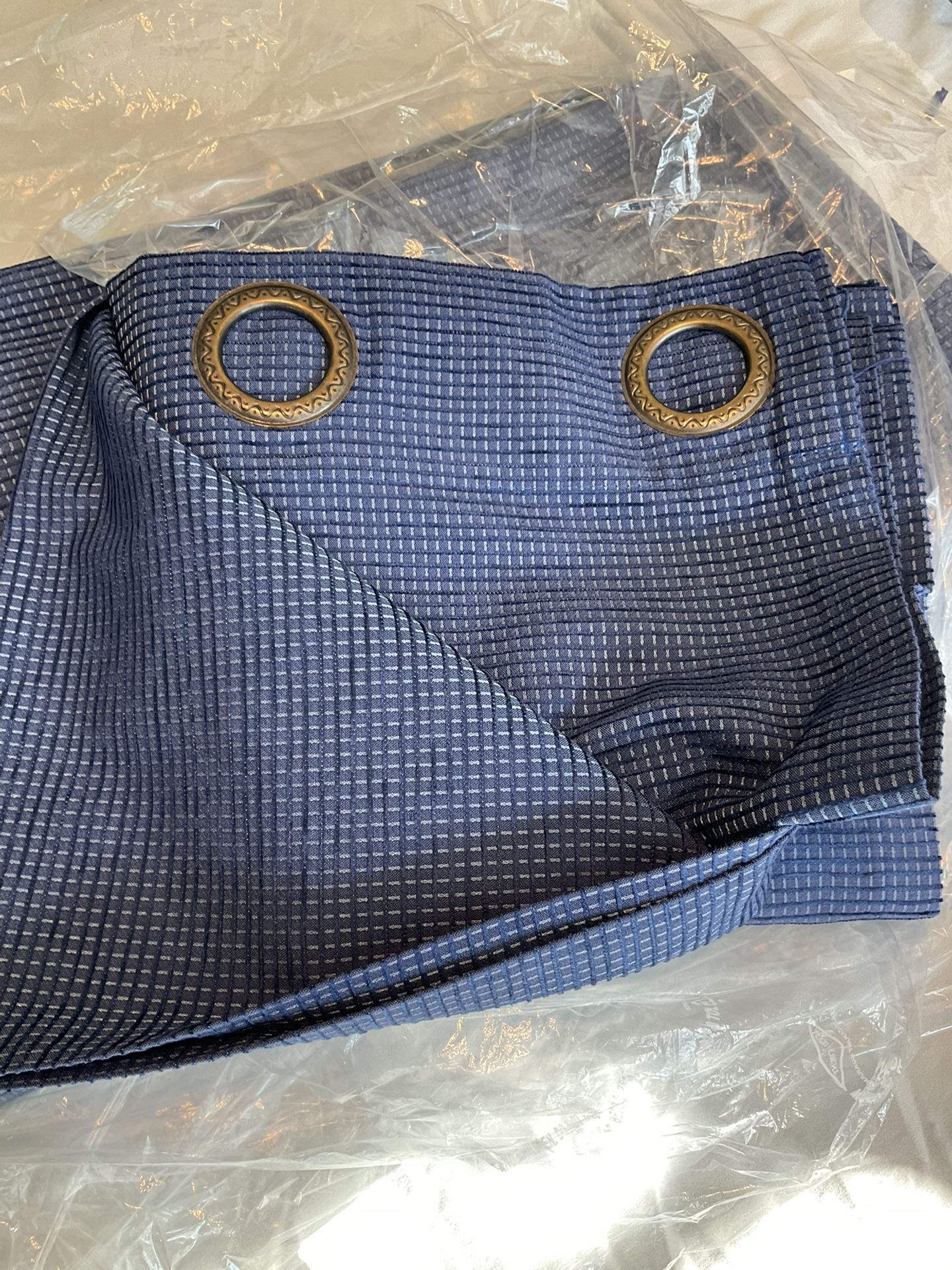 Union Square Window Curtains - 6 Panels w/Grommet Tops. Color is Indigo Dark Blue