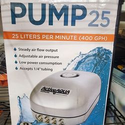 Active Aqua - Air Pump 25 - 8 Outlets - 400 GPH - 25 Liters Per Minute - 12 Watt
