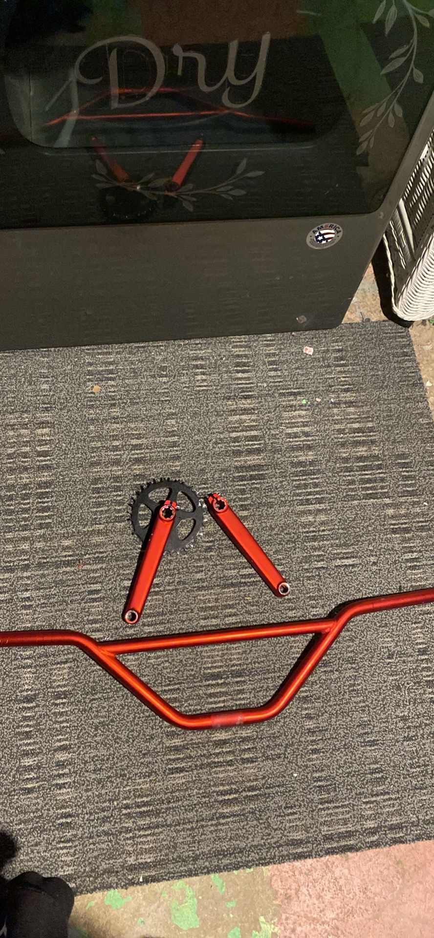 Crimson Red Se Big Honkin Bars with Matching Crank Arms
