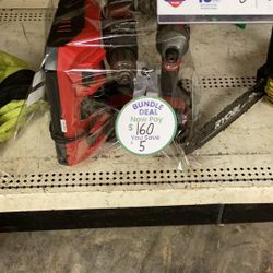 Milwaukee Tool Bundle With Drill And Impact And Two Battery And Charger 