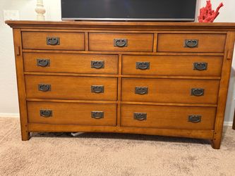 Real wood dresser and bed side tables