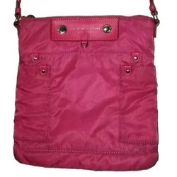 Marc Jacobs Pink Crossbody Bag Nylon Leather Travel Strap Adjustable Hot Pink 