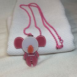 Pink Koala Bear Pendant With Crystal Accents And On A Pink Ball Chain 