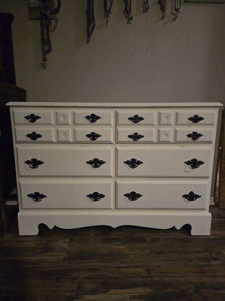 White Old Wooden Dresser