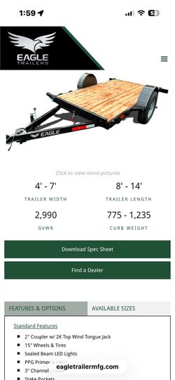 Tilt trailer 3k obo