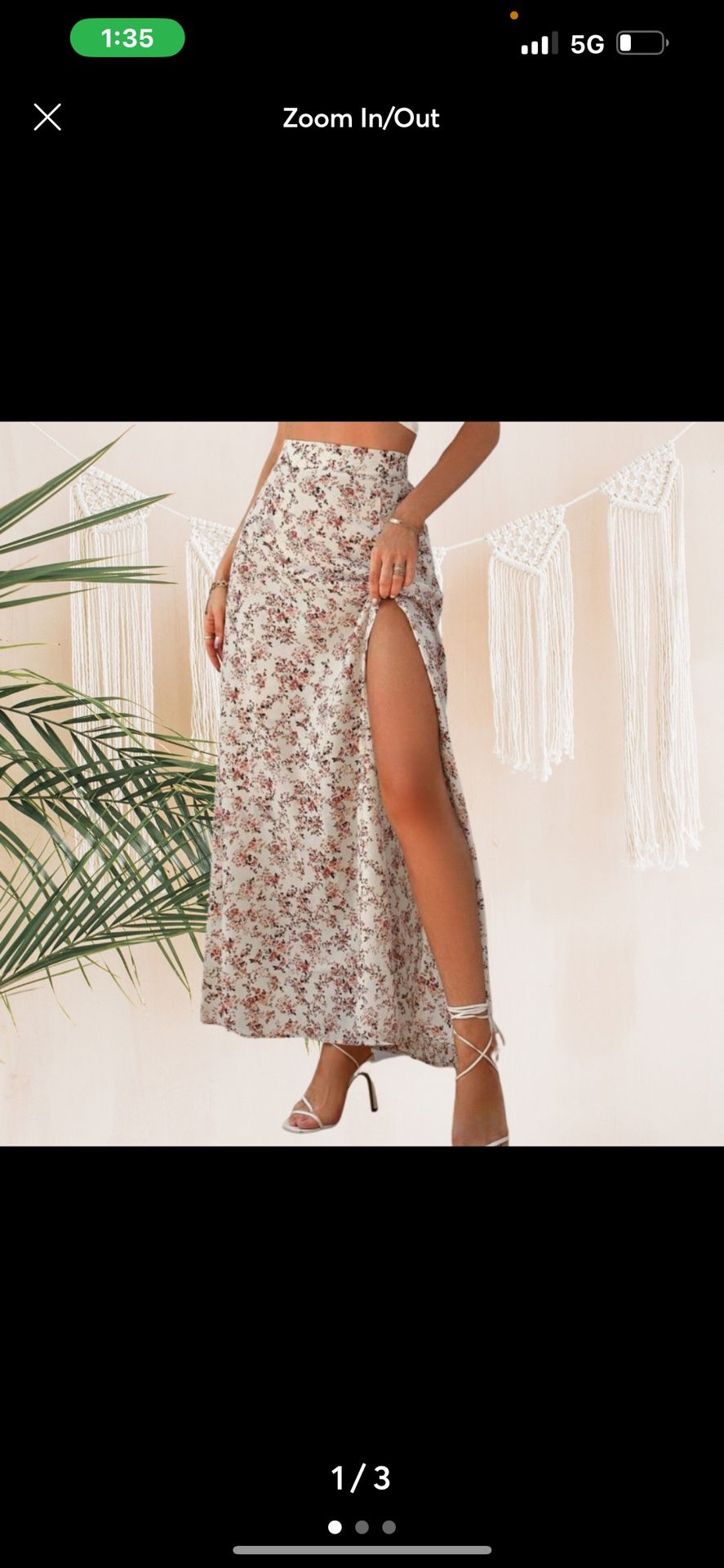 Floral Slit Skirt : SMALL : NEW