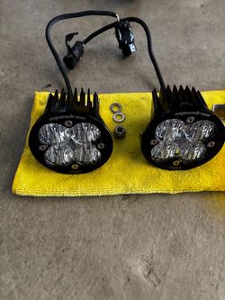 Baja Designs Squadron Pro LED Fog Lights (Pair) W/Amber Rock Guards & Mounting Hardware