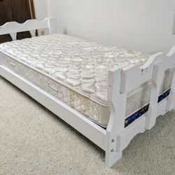 Wooden Kids' Bed Frame with mattress