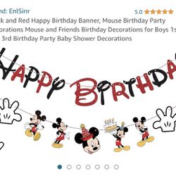 Mickey Mouse Happy Birthday Banner 